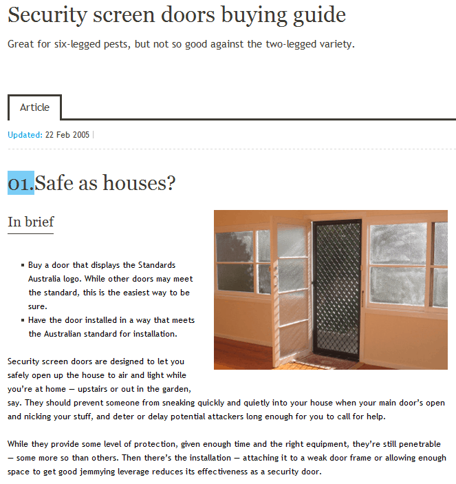 Security Doors Buying Guide