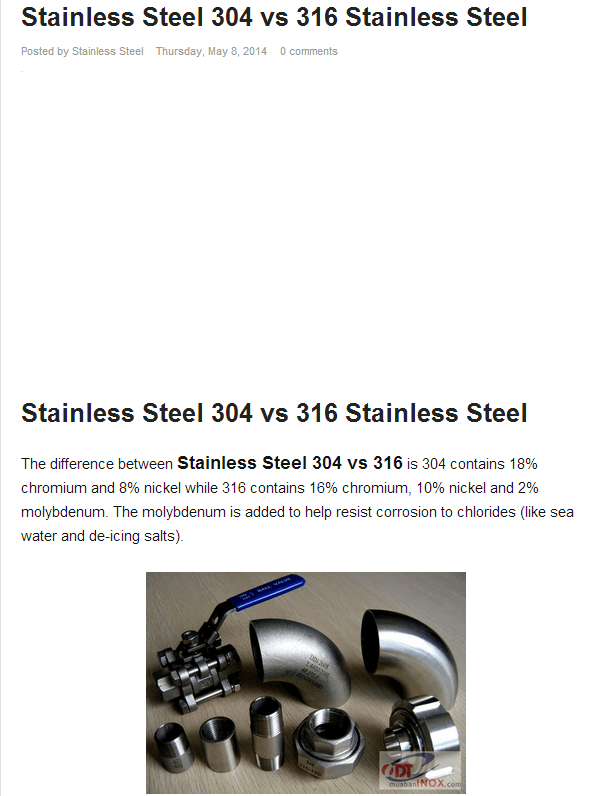 18 8 stainless steel vs 316